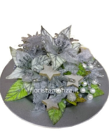 Centrotavola natalizio tendenza argento